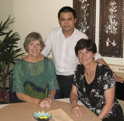 Author and friend Nancy with a Vietnamese guide.