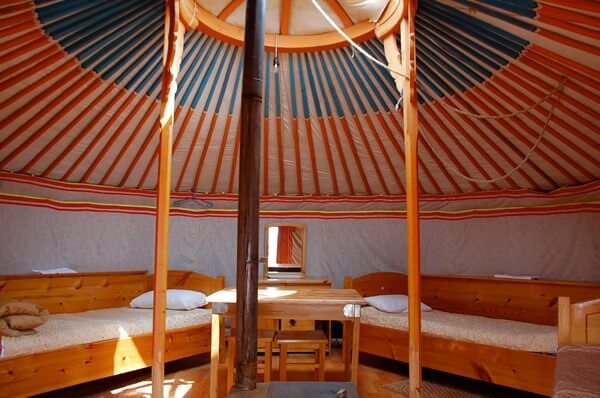 Inside a ger in Mongolia