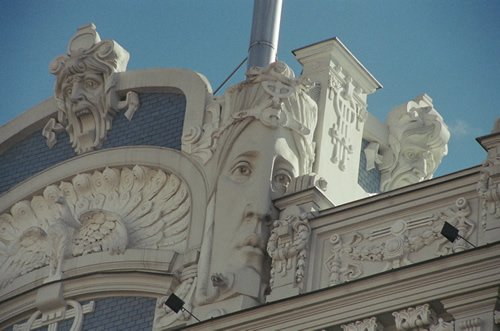 Art Nouveau architecture detail.