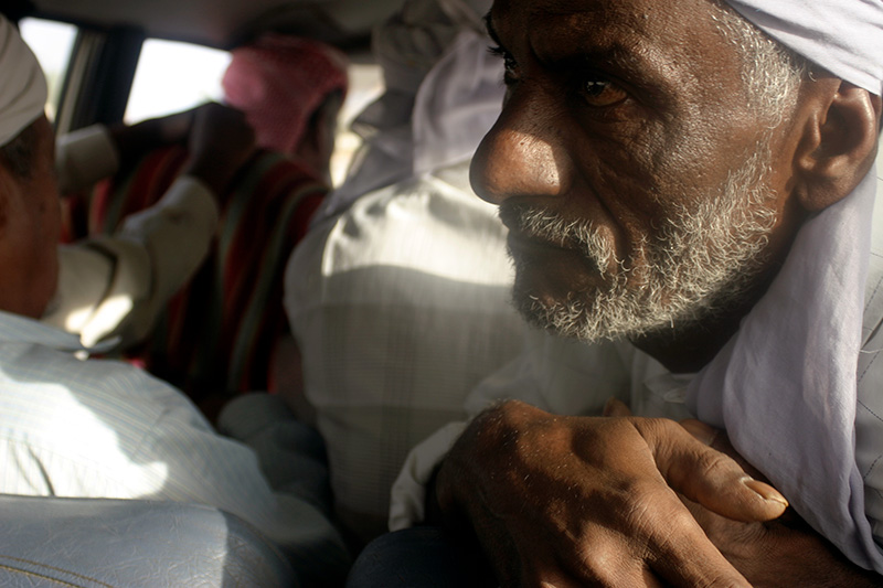 Man in Taxi in Yemen. 