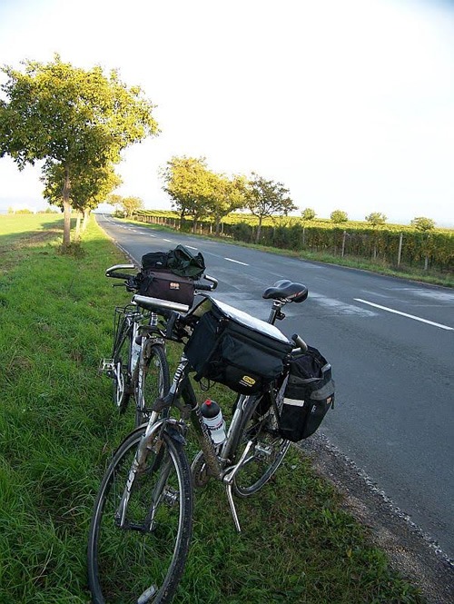 Bike on the roadside in Eastern Europe.