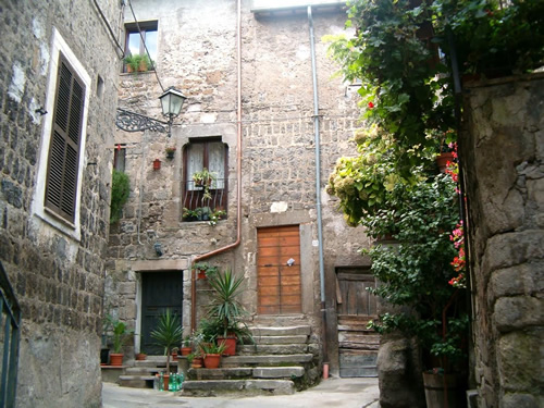 Homes in the village of Vitorchiano, Italy.