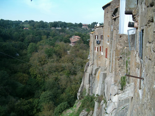 View from a window of ancient town walls at the Centro Pokkoli travel writing retreat.