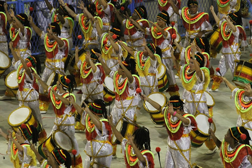 Photograph of dancers at the carnival in Rio, Brazil