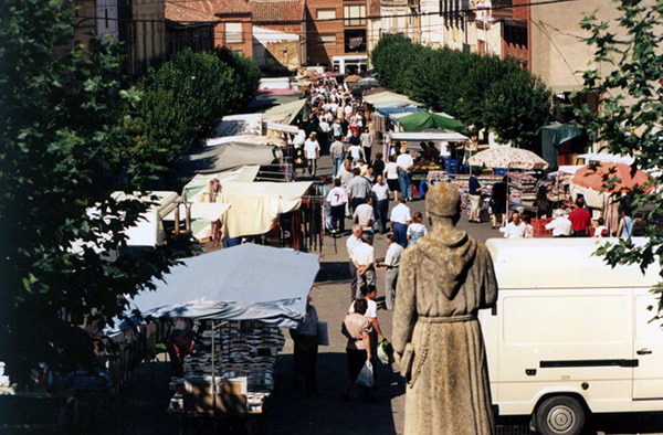Sahugún's market in Spain.