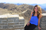 Woman on the Great Wall of China on vacation from work thumbnail.