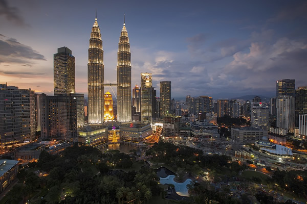 Kuala Lumpur skyline where you can work for tech startups