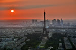 Paris skyline from above with Eiffel Tower thumbnail.