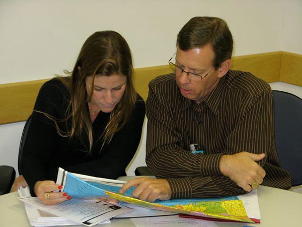 John teaching Camilla English in Brazil.