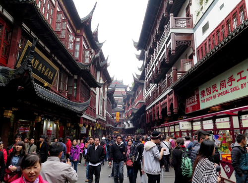 A street scene in Shanghai