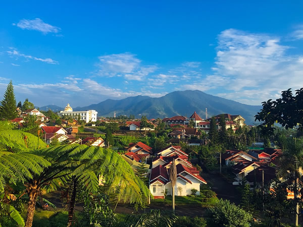 Typical town in Java, Indonesia.