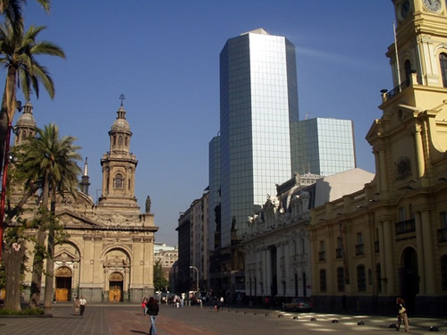 A central square in Santiago.