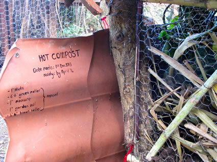 Composting at an organic farm