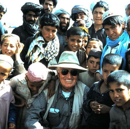 Author John Dwyer volunteering with children.