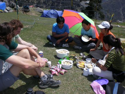 Mammoth momo lunch.