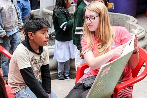 The author at the Reading Festival in Sucre.