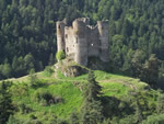 Volunteer in Europe fixing a castle.