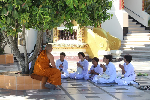 Monks at a Buddhist complex