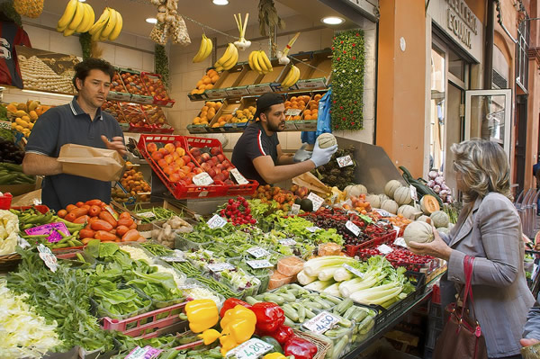 An market in Florence, Italy