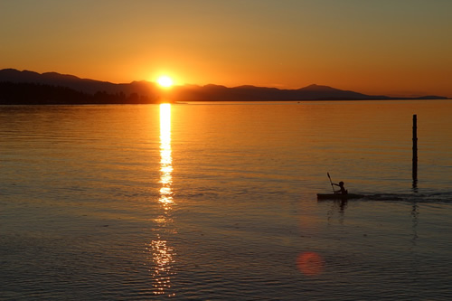 Sunset over Vancouver island is spectacular.