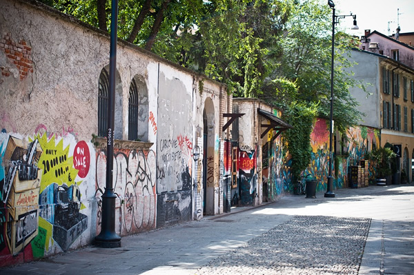 Grafitti in Santa Croce district of Milan, Italy