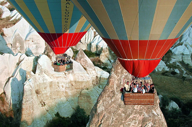 Deep valley ballooning in Cappadocia.  Credit: Kapadokya Balloons Goreme