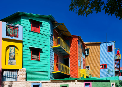 Houses in Buenos Aires, Argentina.