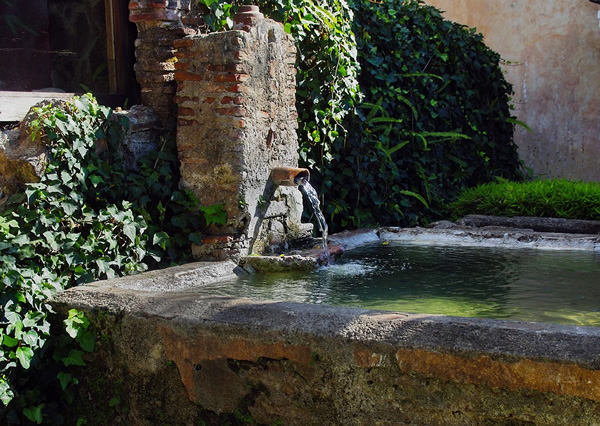 A fresh water fountain in Antigua, Guatemala.
