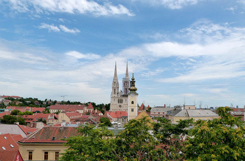 View of the Cathedral in Zagreb, Croatia