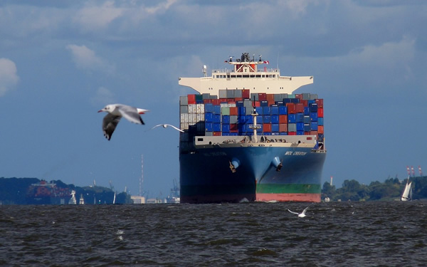 Freighter ship in France.