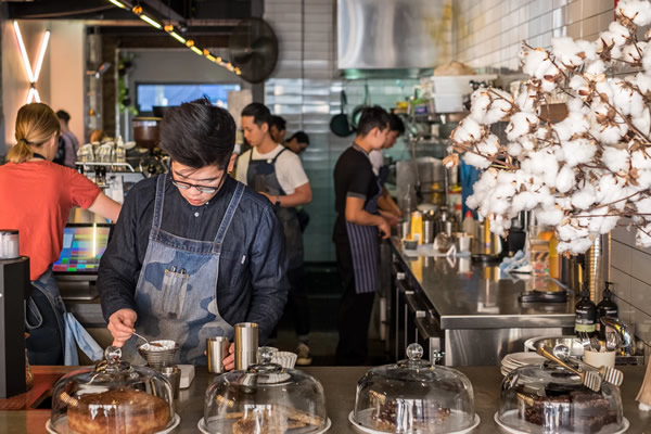 A hip coffee shop downtown in Sydney