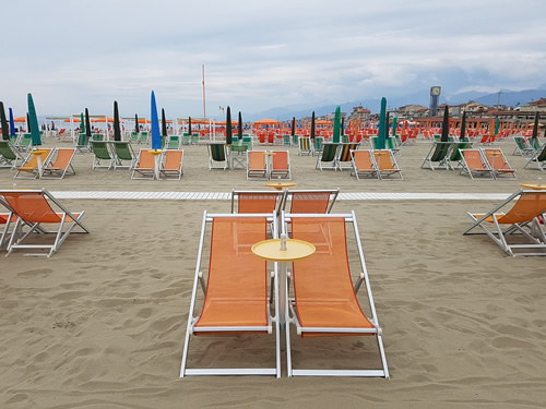 A beach club in Viareggio, Italy.