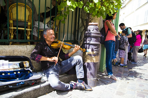A street musician in Paris