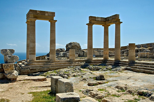 Temple of Athena in the island of Rhodes, Greece.