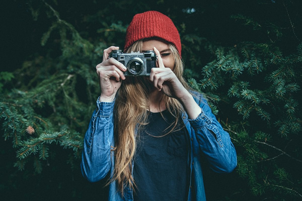 Woman traveling and studying solo