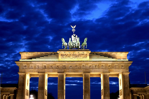 The grandiose Brandenburg Gate in Berlin.