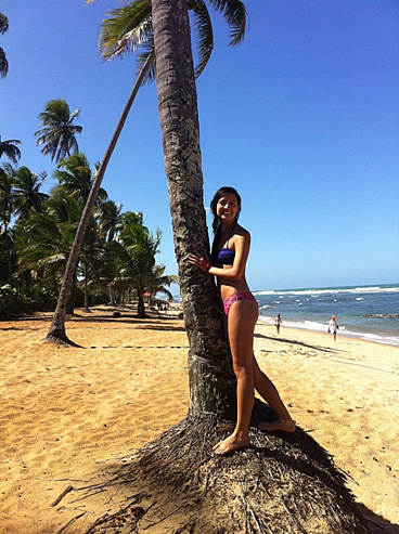 Author on Beach in Bahia, Brazil.