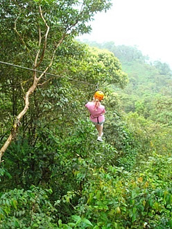 Ziplining in Ecuador.