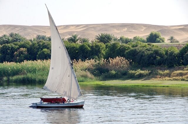 Egypt felucca at sunset