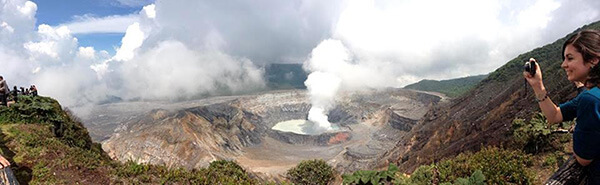 Climbing volcano