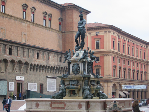 Piazza Nettuno in Bologna, Italy