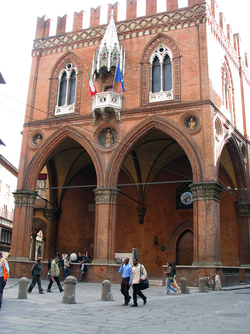 Students in Bologna, Italy relaxing