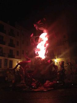 Las Fallas sculpture burning
