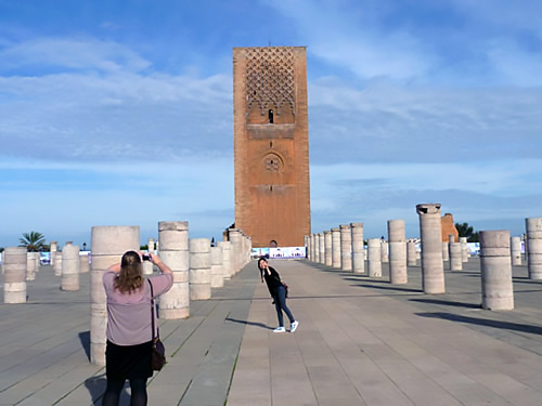 Posing for photo during Morocco trip