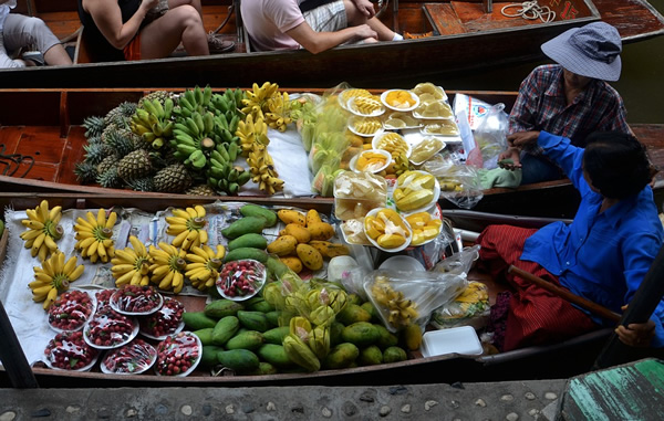 Floating market in Thailand