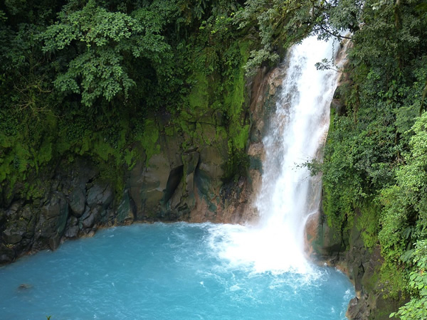 Costa Rica waterfall in rainforest